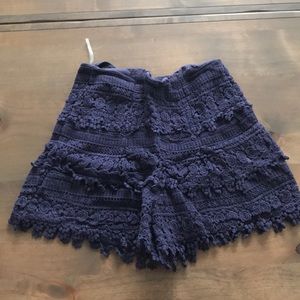 Navy blue lace shorts